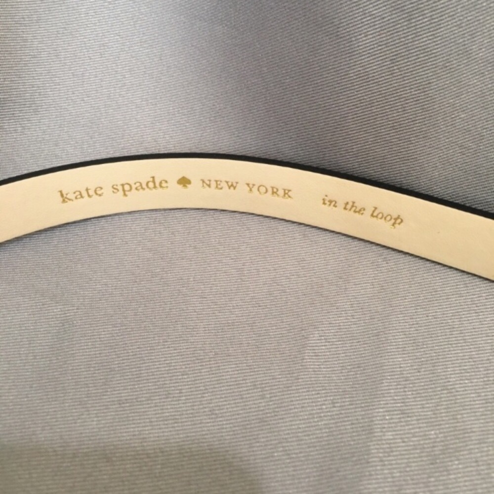 LAST ONE! NWT Kate Spade Black Leather & Gold Belt - Picture 4 of 6